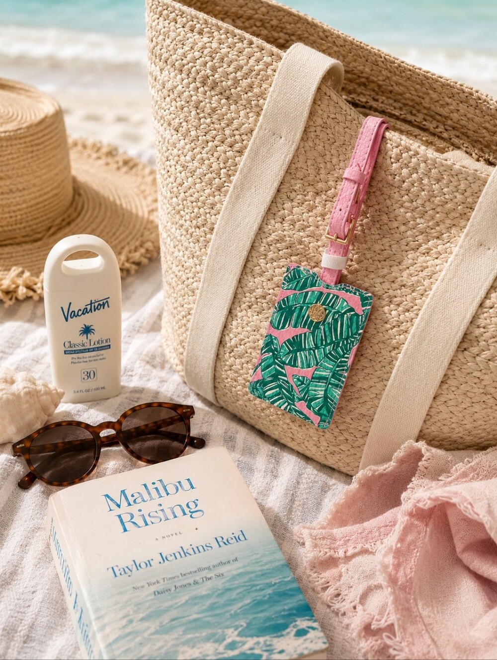 Lilly Pulitzer Luggage Tag Let's Go Bananas NWT Travel Bright Beachy Vacation